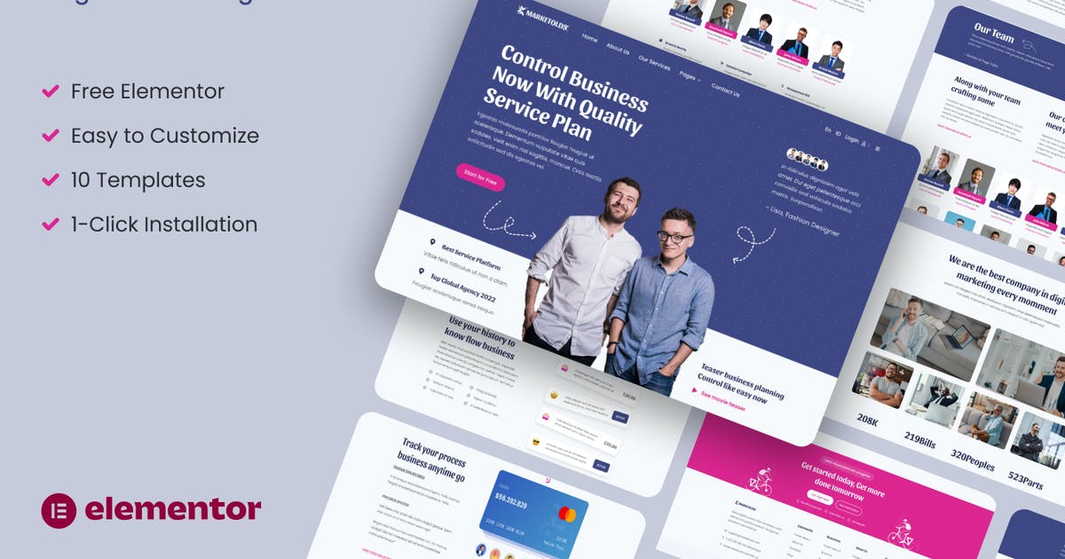 Marketolds – Digital Marketing Elementor Template Kit
