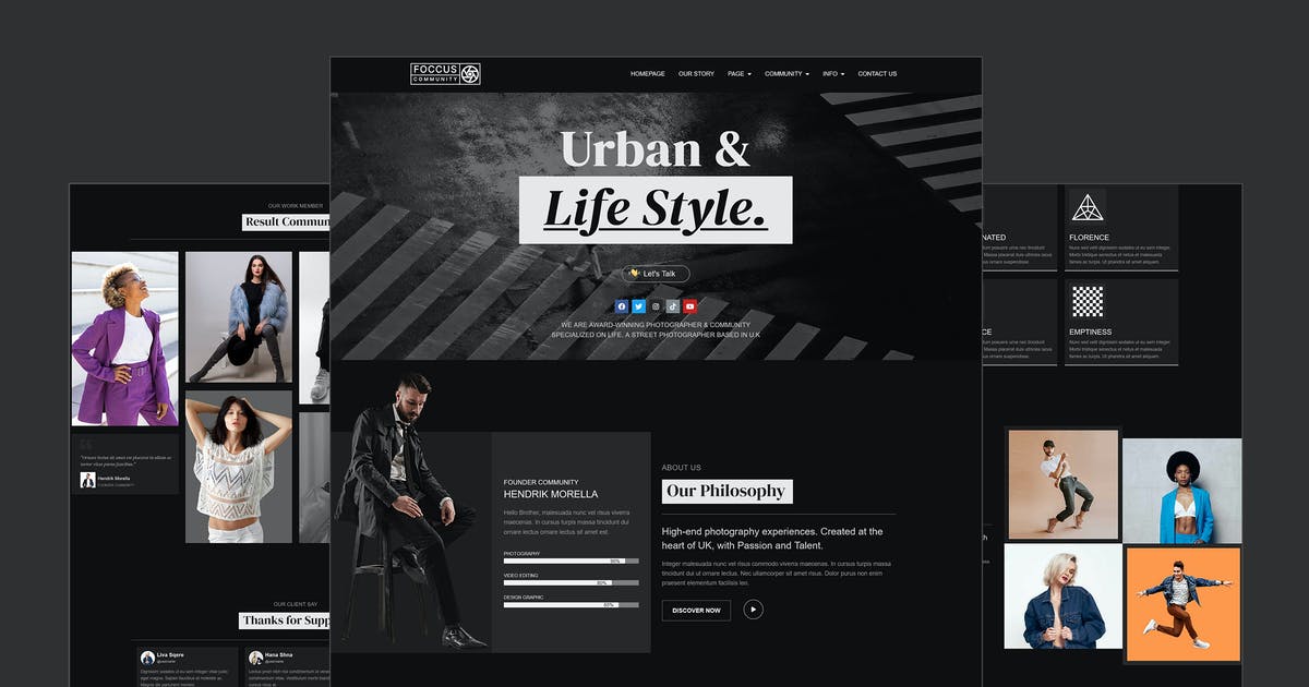 FOCCUS – Photography Community Elementor Pro Full Site Template Kit