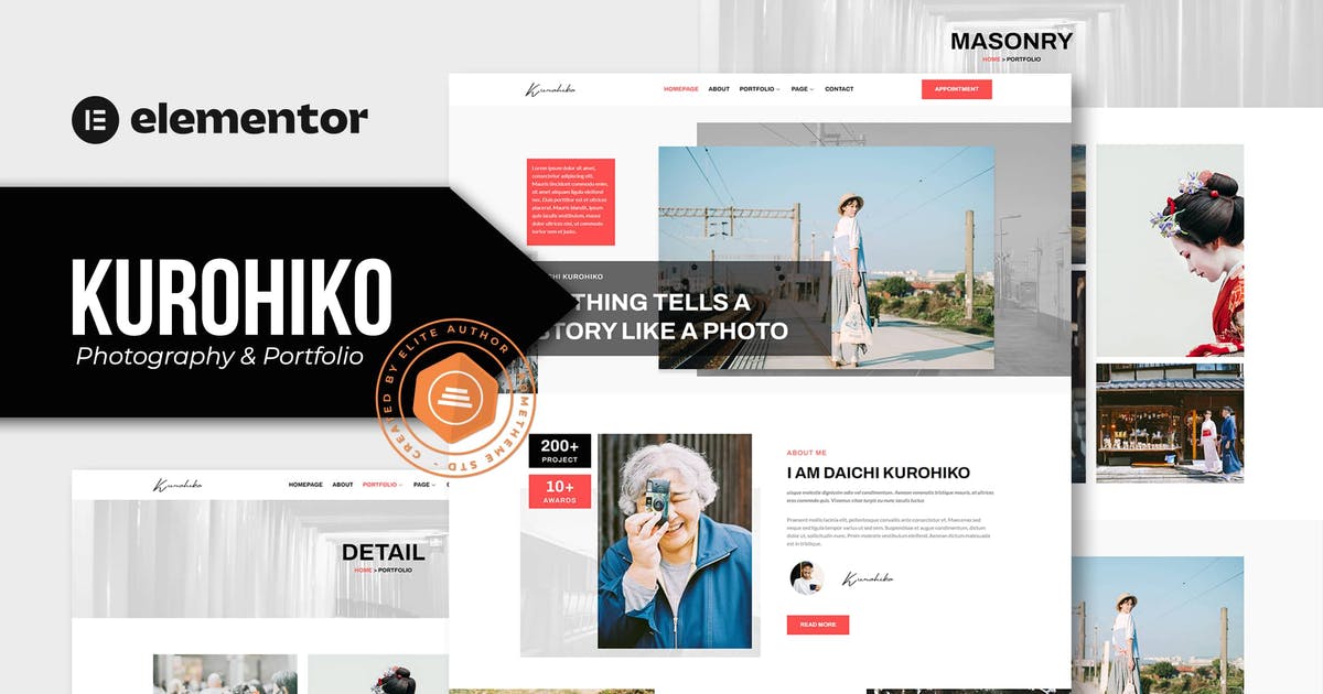 Kurohiko – Photography & Portfolio Elementor Template Kit