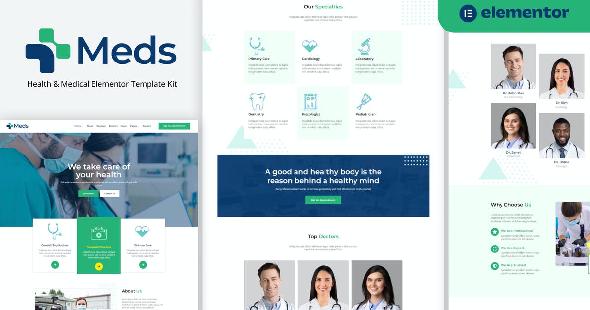 Meds – Health & Medical Elementor Template Kit