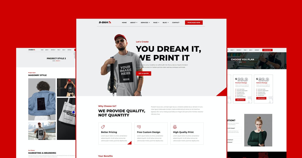 D-Shirt – T Shirt Design & Printing Elementor Pro Full Site Template Kit