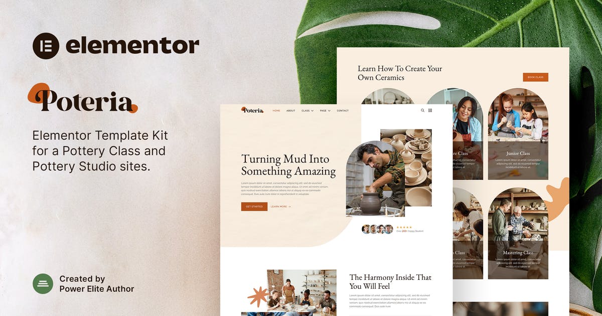Poteria - Pottery Class & Studio Elementor Template Kit