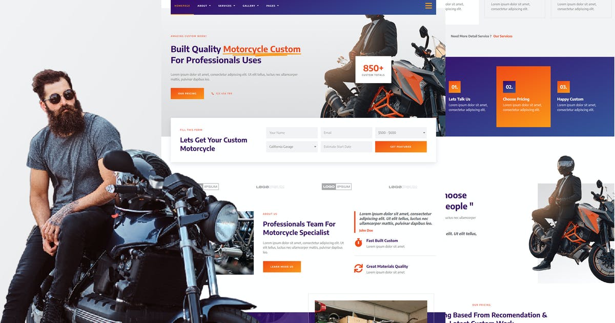 Modif – Custom Motorcycle Supermotard Elementor Template Kit