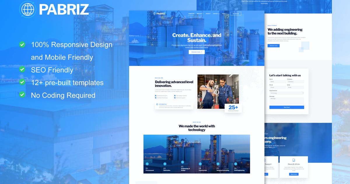 Pabriz – Engineering & Industrial Service Elementor Template Kit