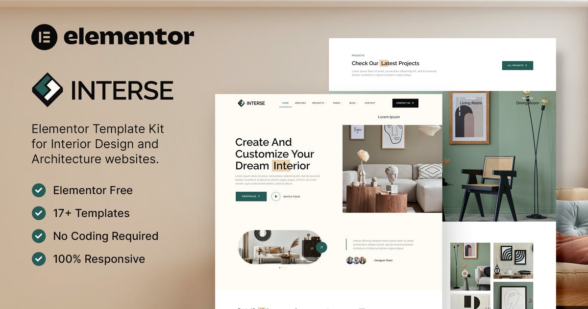 Interse - Interior Design & Architecture Elementor Template Kit
