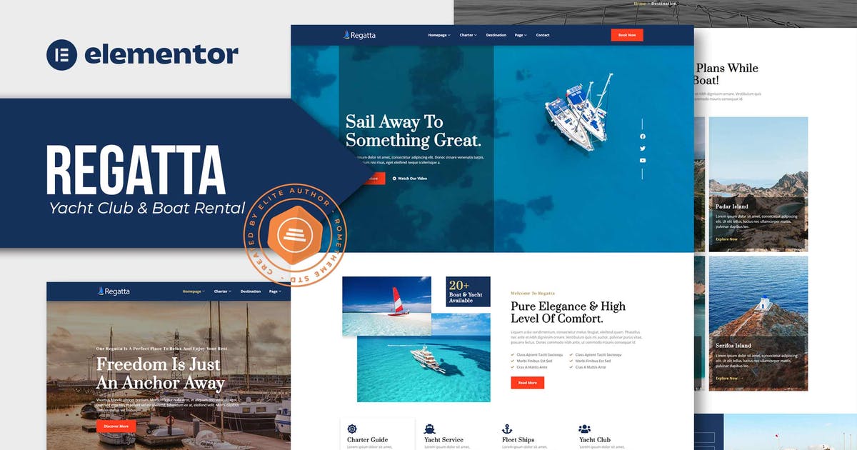 Regatta – Yacht Club & Boat Rental Elementor Template Kit