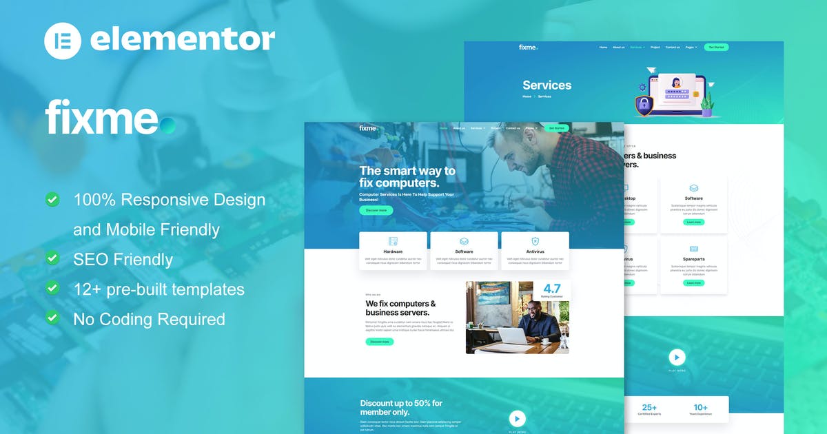 Fixme – Computer Repair Service Elementor Template Kit