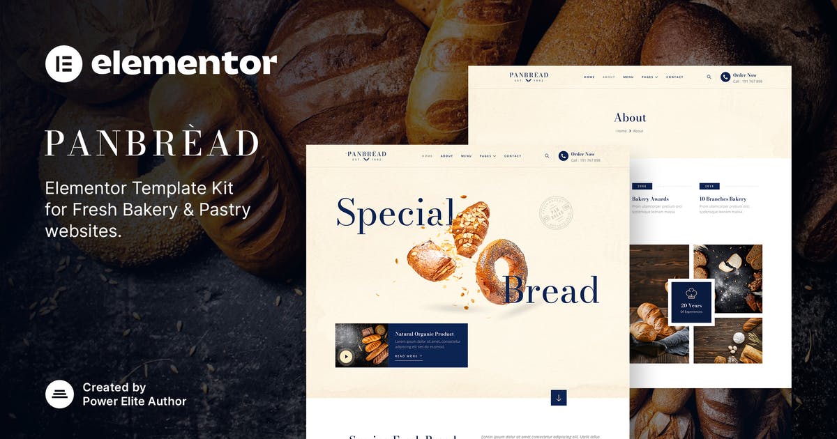 Panbread - Fresh Bakery & Pastry Elementor Template Kit