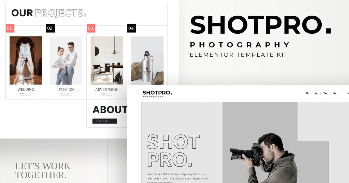 Shotpro – Photography & Portfolio Elementor Template Kit