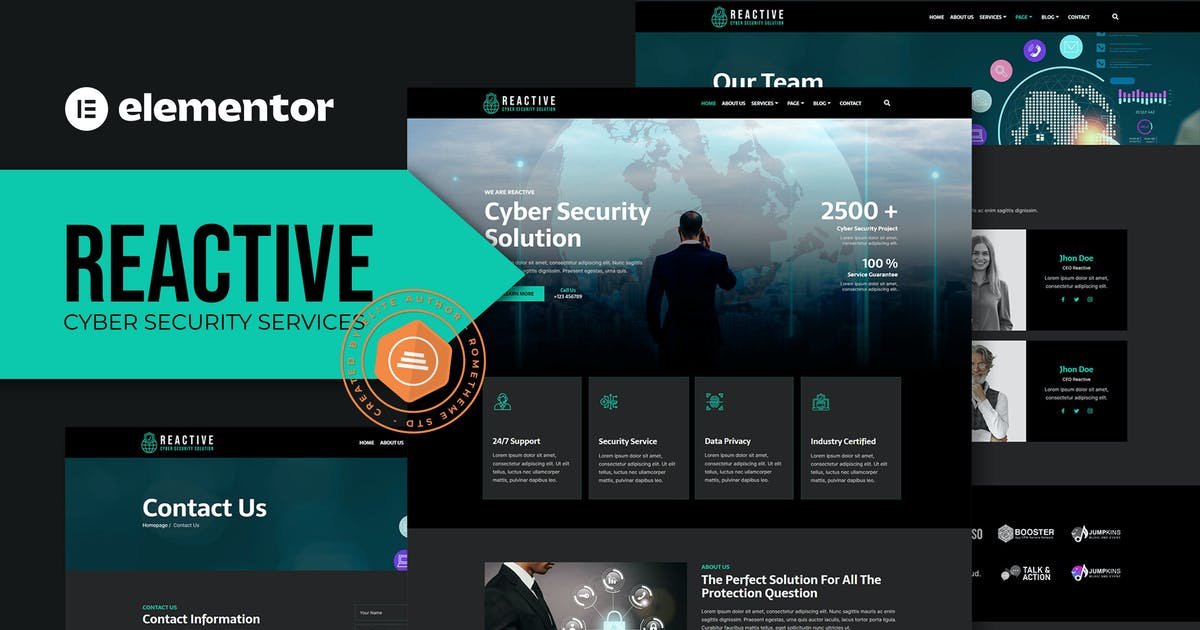 Reactive – Cyber Security Services Elementor Template Kit