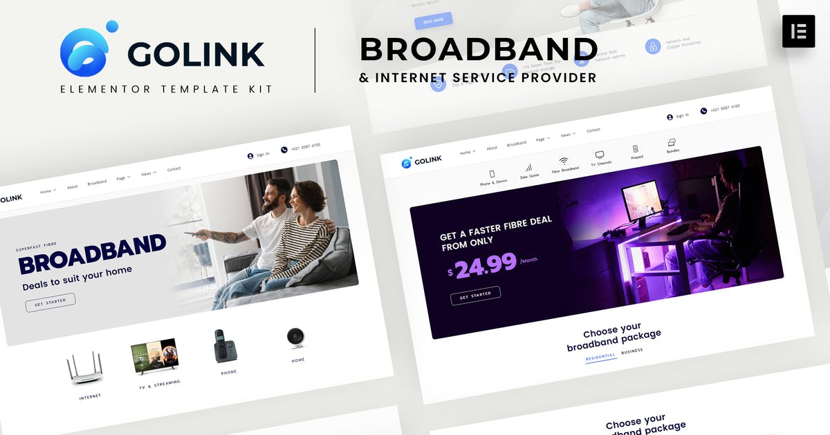 Golink – Broadband & Internet Service Provider Template Kit