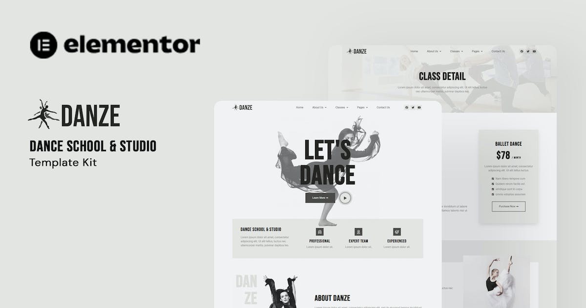 Danze – Dance Studio School Elementor Template Kit