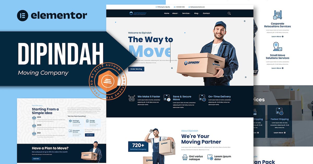 Dipindah – Moving Company Elementor Template Kit