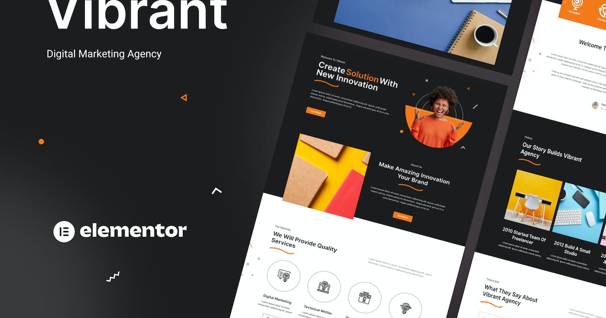 Vibrant – Digital Agency Elementor Template Kit