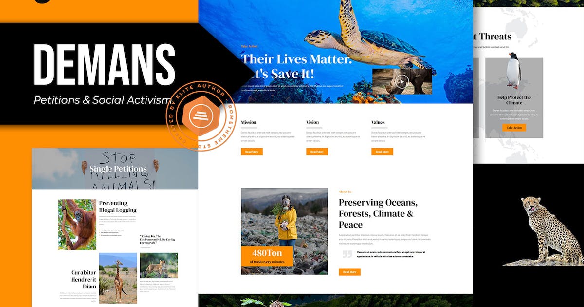 Demans – Petitions & Social Activism Elementor Pro Template Kit