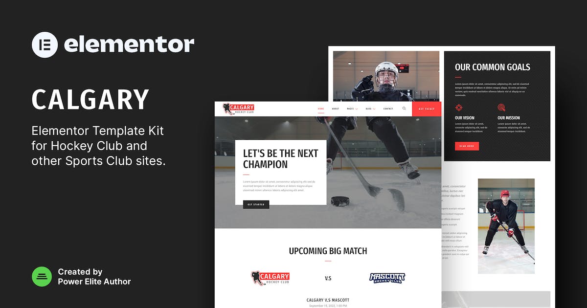 Calgary - Hockey Team & Sports Club Elementor Template Kit