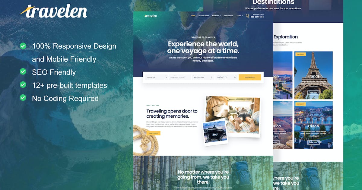 Travelen – Travel & Tour Agency Elementor Pro Template Kit