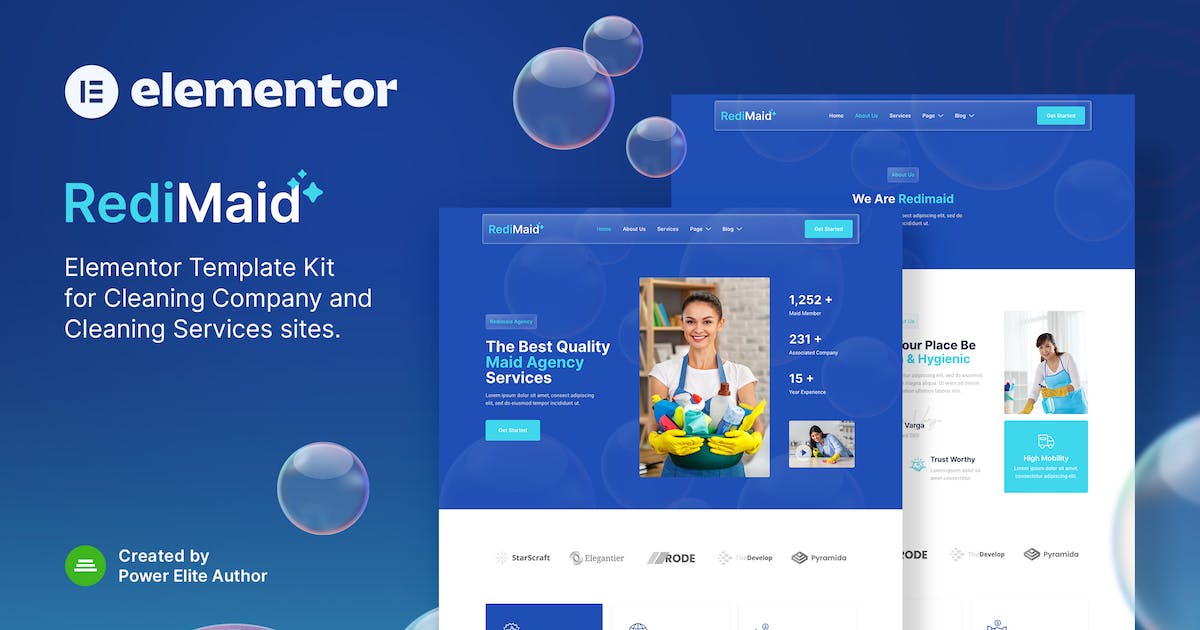 Redimaid – Cleaning & Maid Service Agency Elementor Template Kit