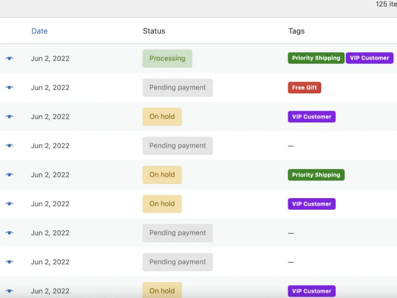 WooCommerce  Order Tags