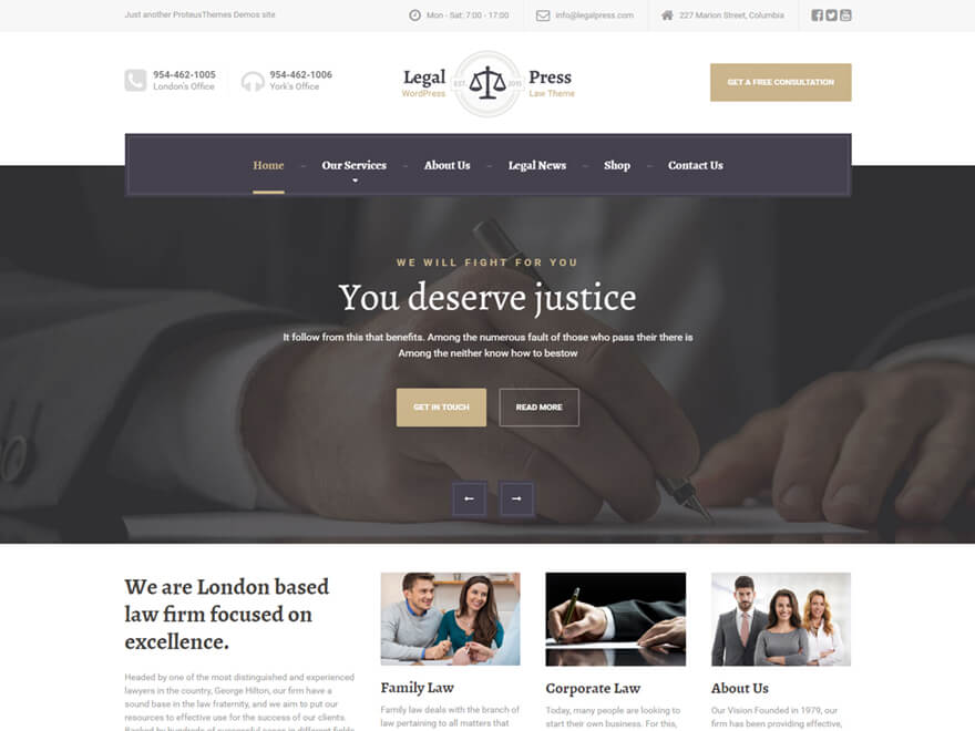 ProteusThemes  LegalPress – Law, Attorney, Insurance, Legal Theme