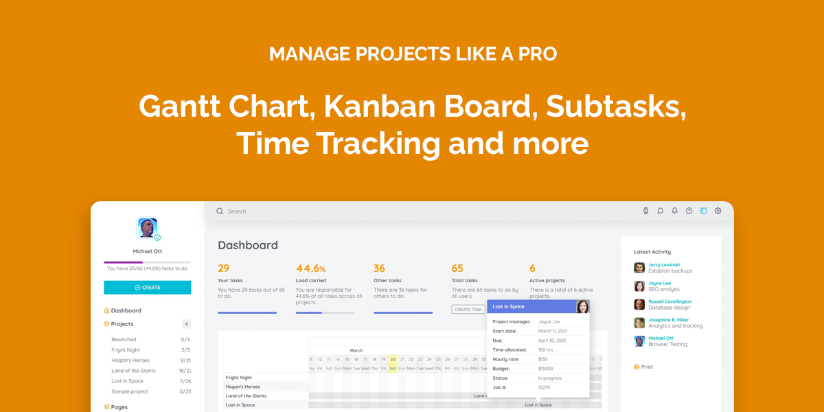 wProject – Project Management Software built on WordPress + Addons
