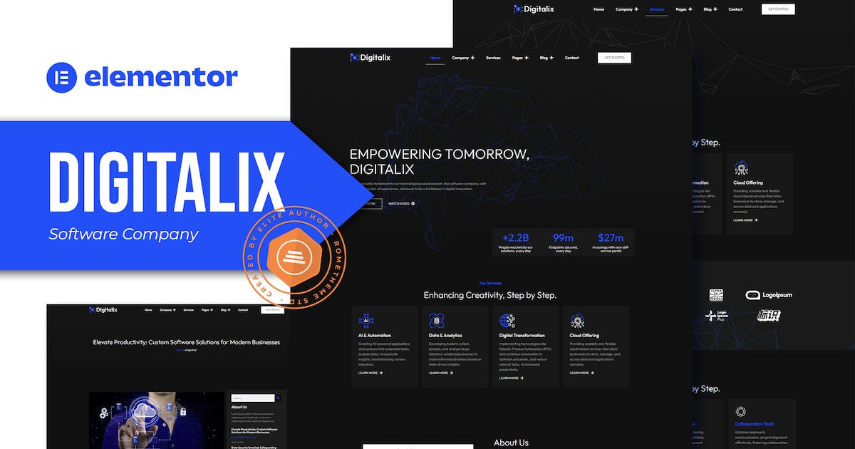 Digitalix – Software Company Elementor Pro Template Kit
