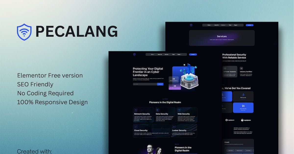 Pecalang – Cyber Security Elementor Template Kit