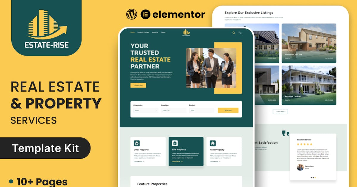 Download Estate Rise Real Estate Elementor Template Kit version 1.0.0