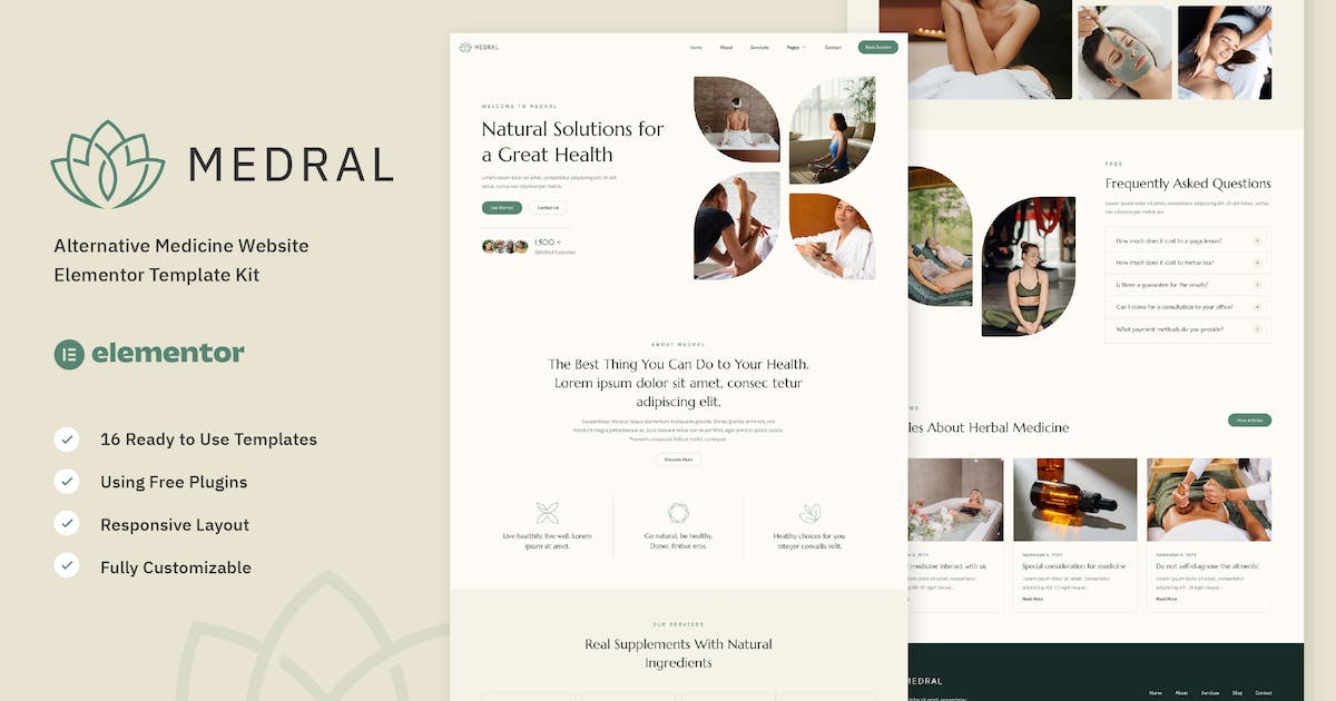 Medral – Alternative Medicine Website Elementor Template Kit