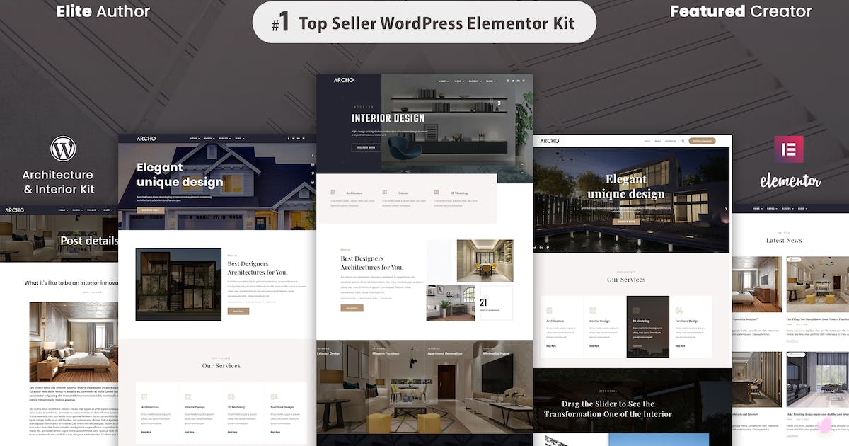 Archo – Architecture & Interior Elementor Template Kit