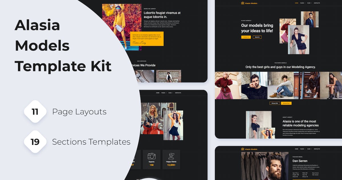 Alasia â Model Agency Elementor Template Kit