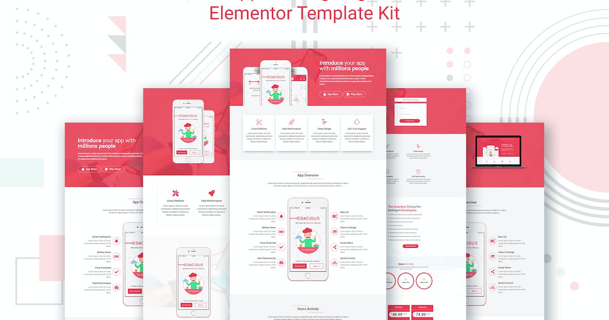 AppRaxx – App Landing Page Elementor Template Kit