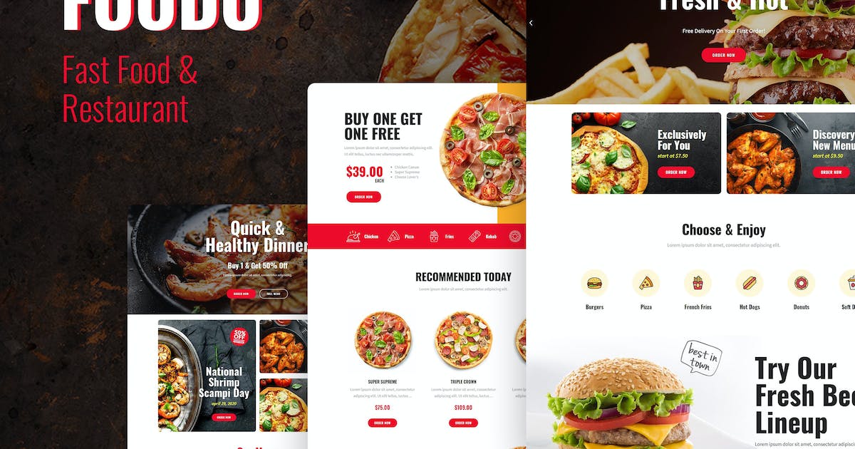 Foodo – Fast Food & Pizza Elementor Templates
