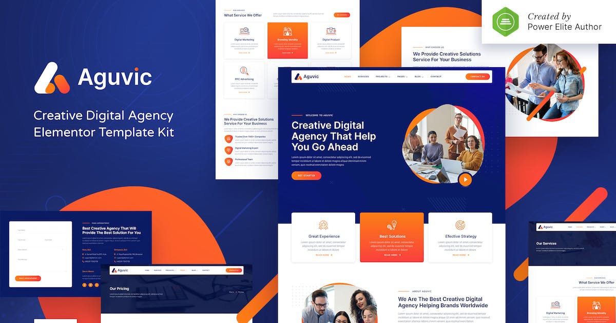 Aguvic – Creative Digital Agency Elementor Template Kit