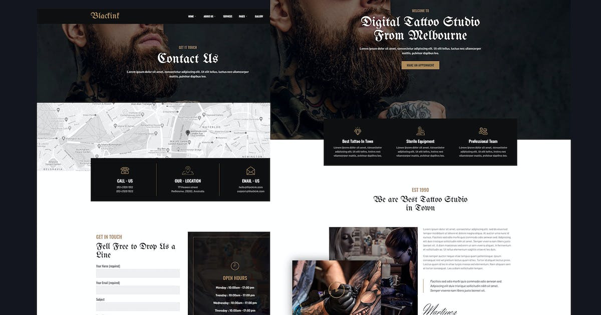 Blackink – Tattoo Studio Elementor Template Kit