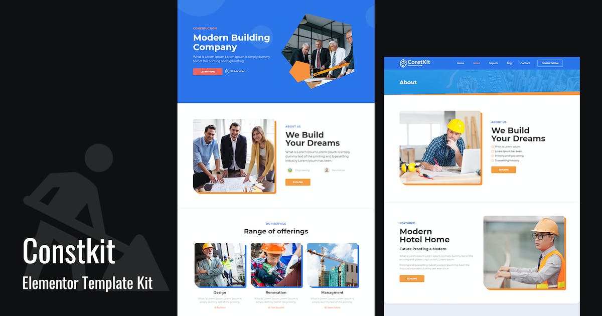 Constkit – Construction and Industrial Elementor Template