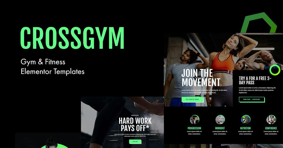 CrossGym – Gym & Fitness Elementor Template Kit