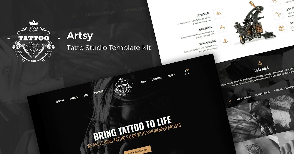 Artsy – Tattoo Studio Elementor Template Kit