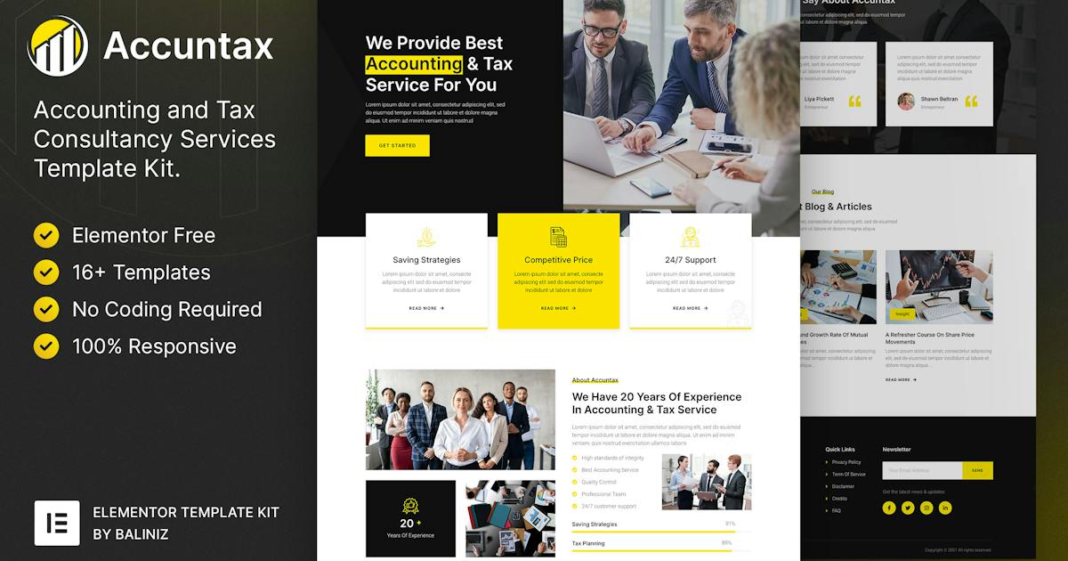 Accuntax - Accounting & Tax Consultancy Services Elementor Template Kit