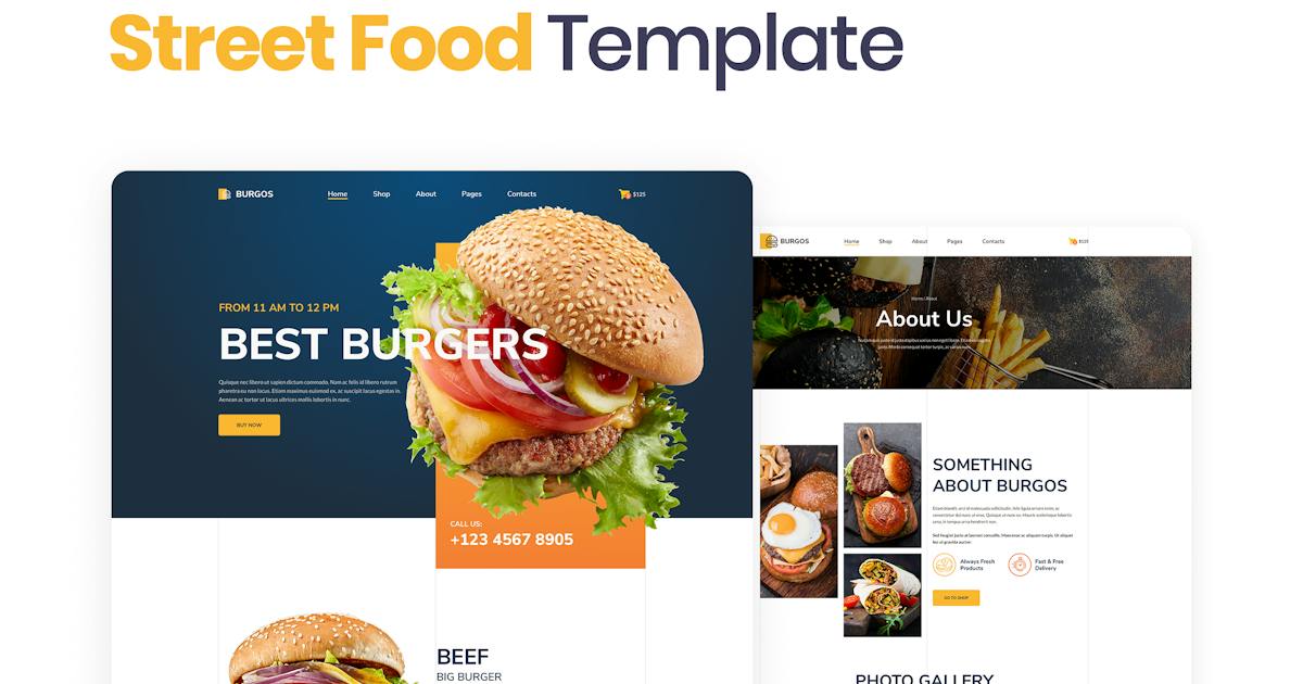 Burgos - Street Food Elementor Template Kit