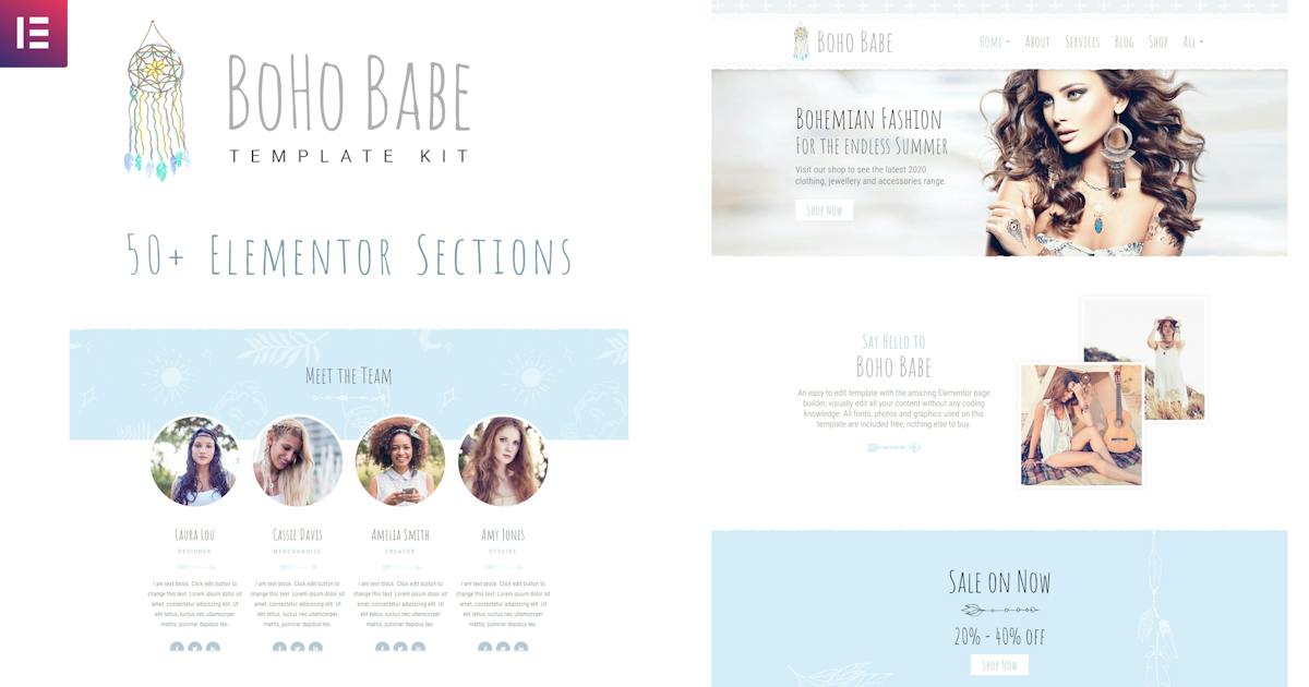 Boho Babe – Elementor Template Kit