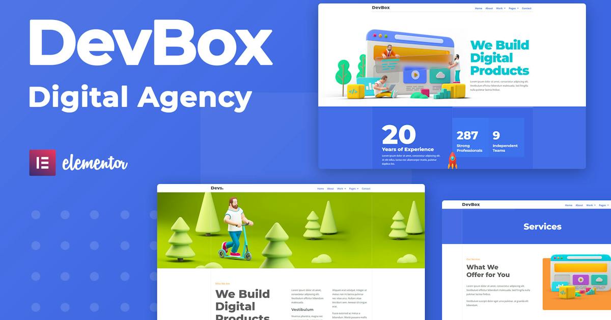 DevBox â Creative Digital Agency Elementor Template Kit