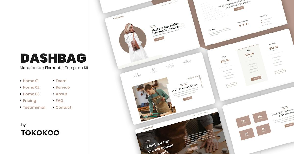 DashBag | Bags Shop Elementor Template Kit