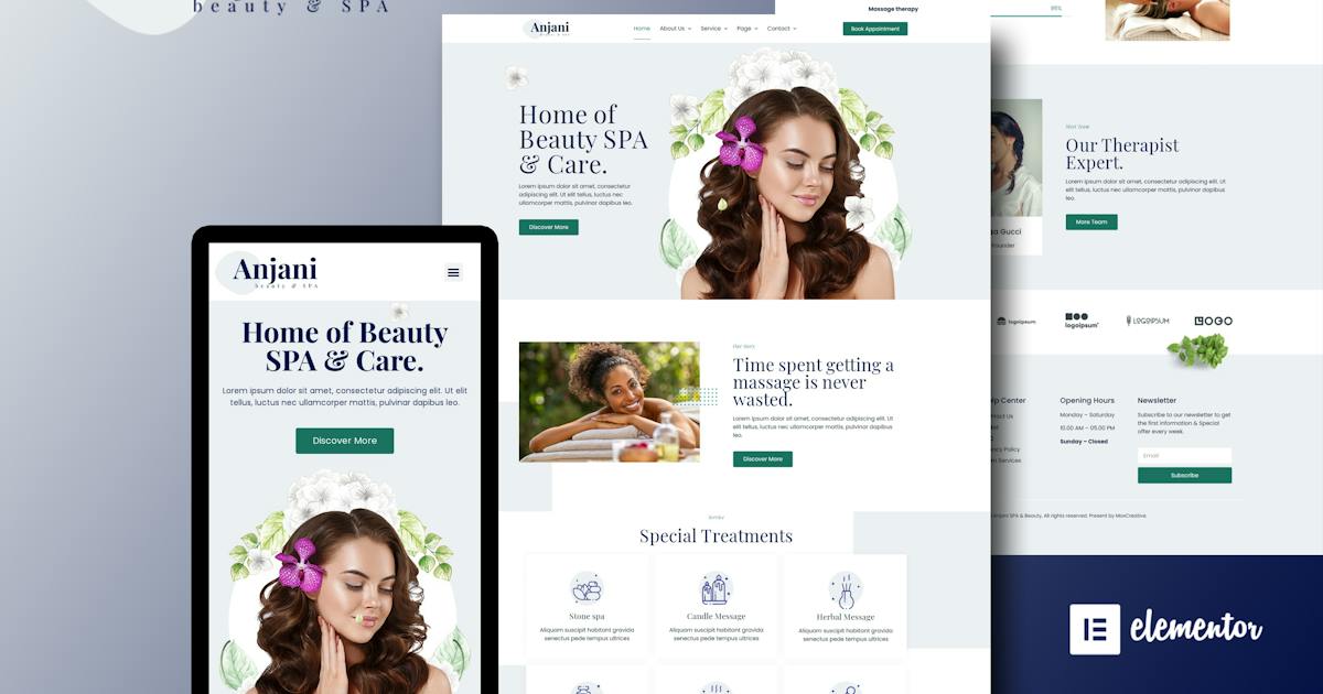 Anjani – Spa & Beauty Elementor Template Kit