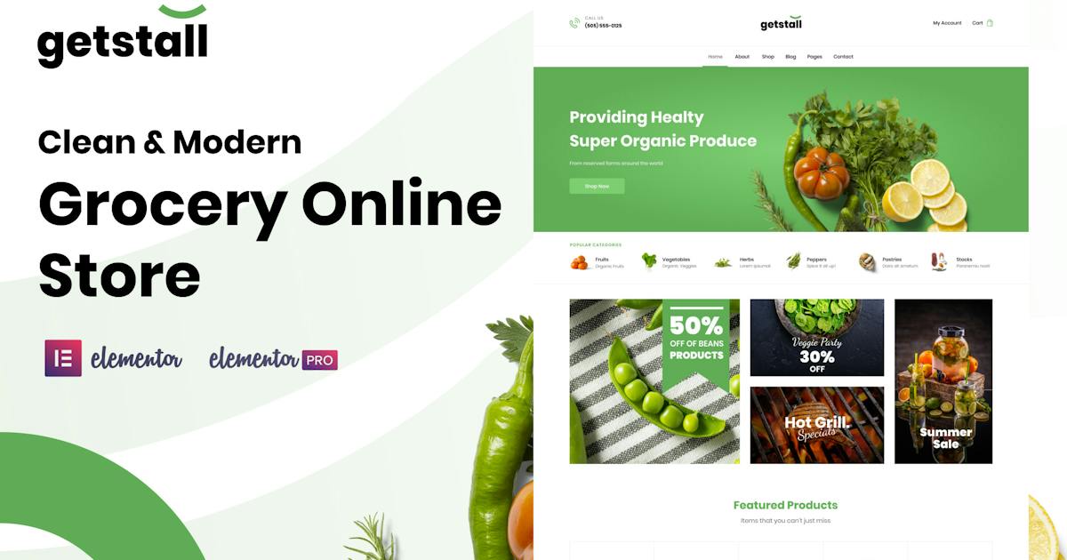 Getstall – Grocery Store Elementor Template Kit