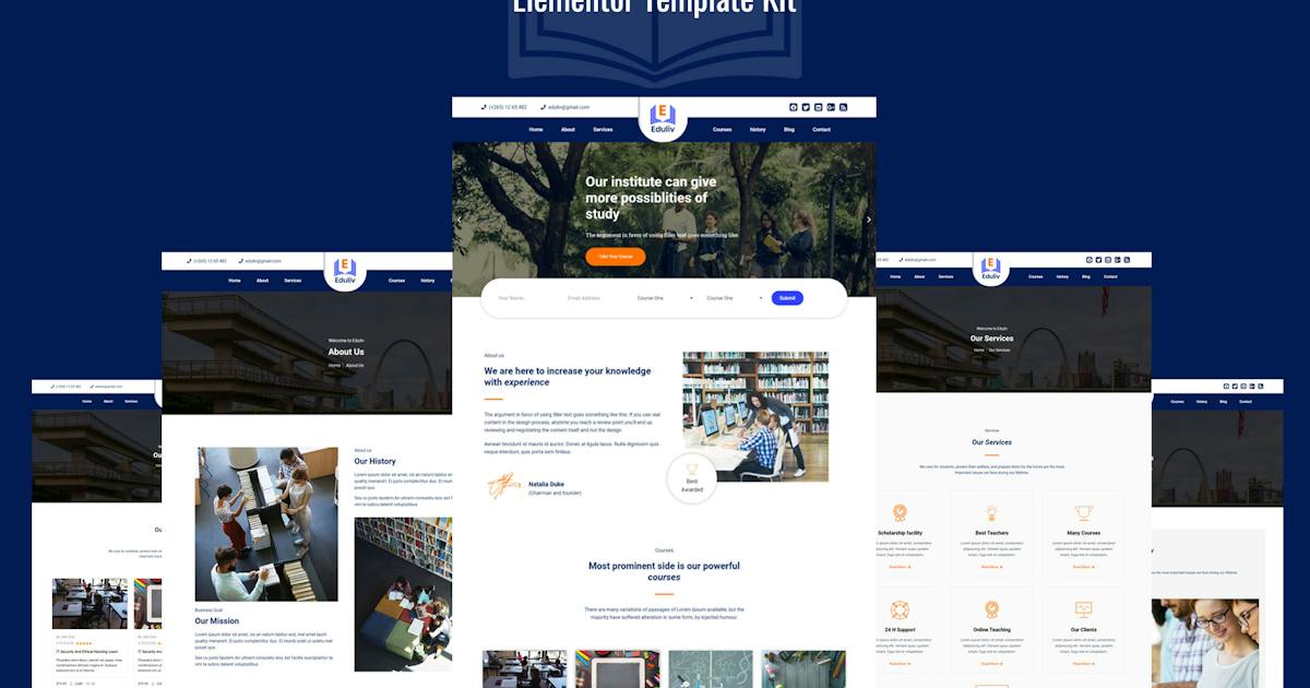 Eduliv – Education Elementor Template Kit