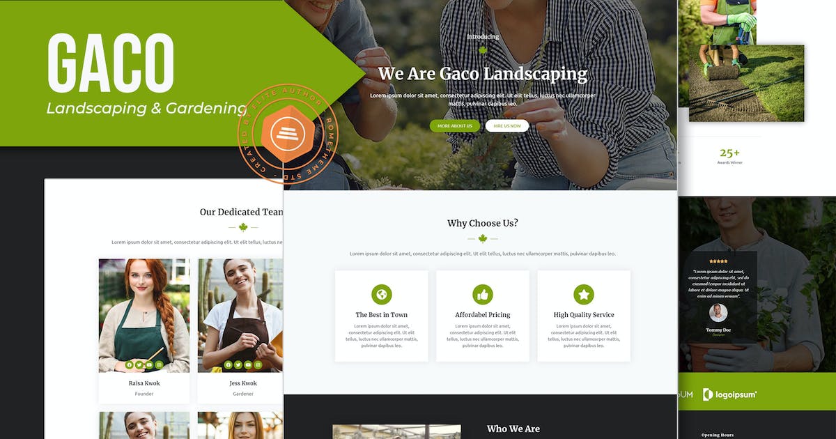 Gaco – Landscape & Gardening Elementor Template Kit