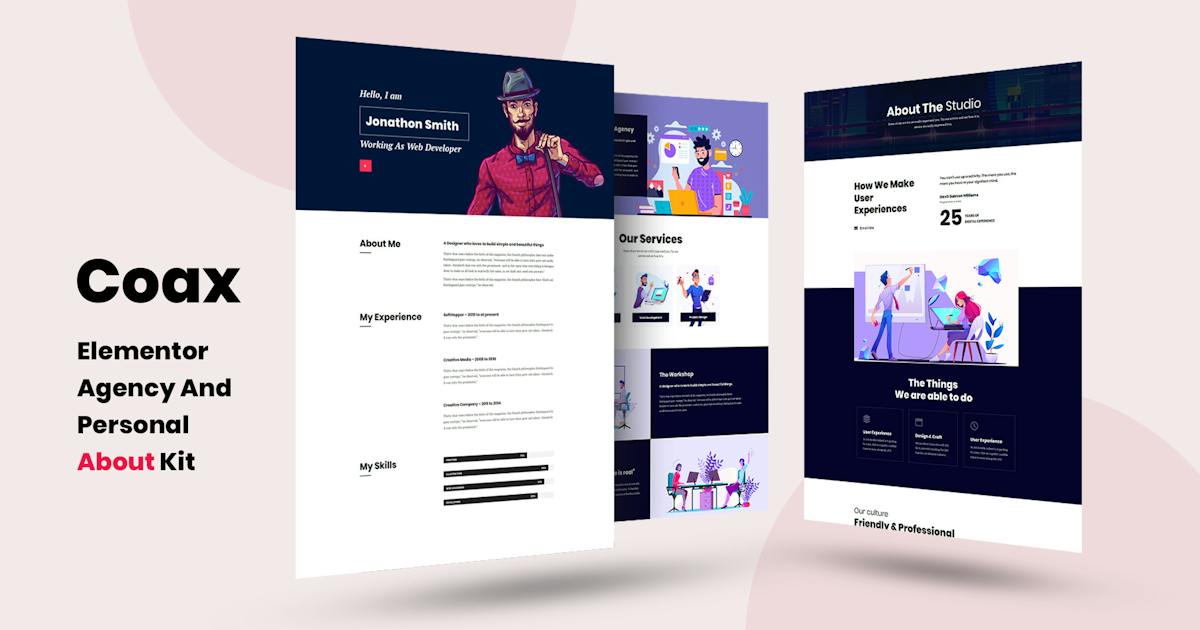 Coax – Agency And Personal About Us Elementor Template Kit