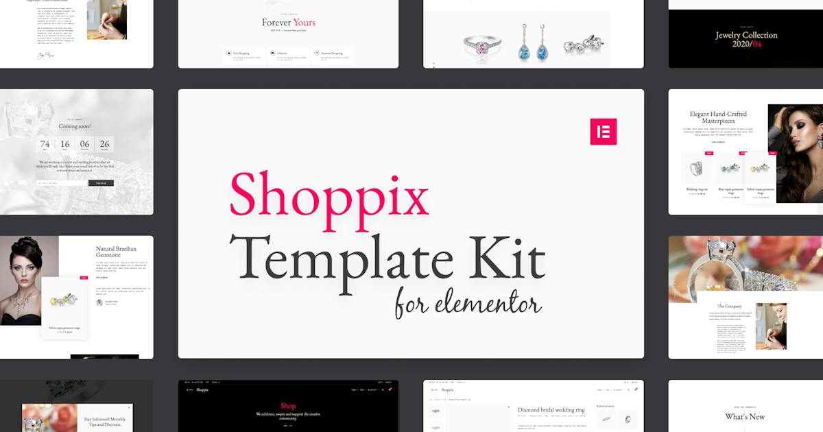 Shoppix – Template Kit de luxo & joalharia Elementor