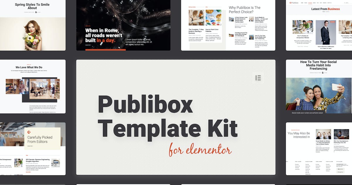 Publibox – Blog, News & Magazine Elementor Template Kit